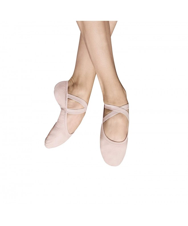 Dance Girls' Performa Stretch Canvas Split Sole Ballet Shoe/Slipper - Theatrical Pink - C4187DROOOL $37.98