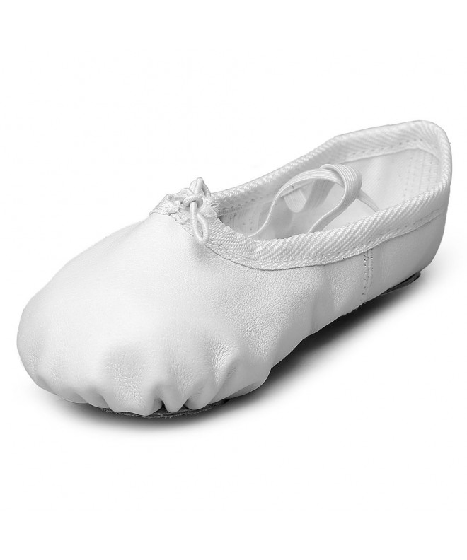 Dance Kid Girl's Classic Leather Practise Ballet Dancing Yoga Shoes - White - C418346NEQ6 $24.06