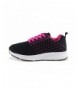 Walking Kids Knit Shoes Boys Girls Breathable Lace Up Trail Running Sneakers - Navy/Pink - CE18G6E9O2G $37.01