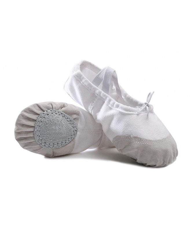 Dance Ballet Dance Shoes Classic Gym Yoga Flats for Girls-Boys-Kid-Women - White - C818CSHOO6K $18.19