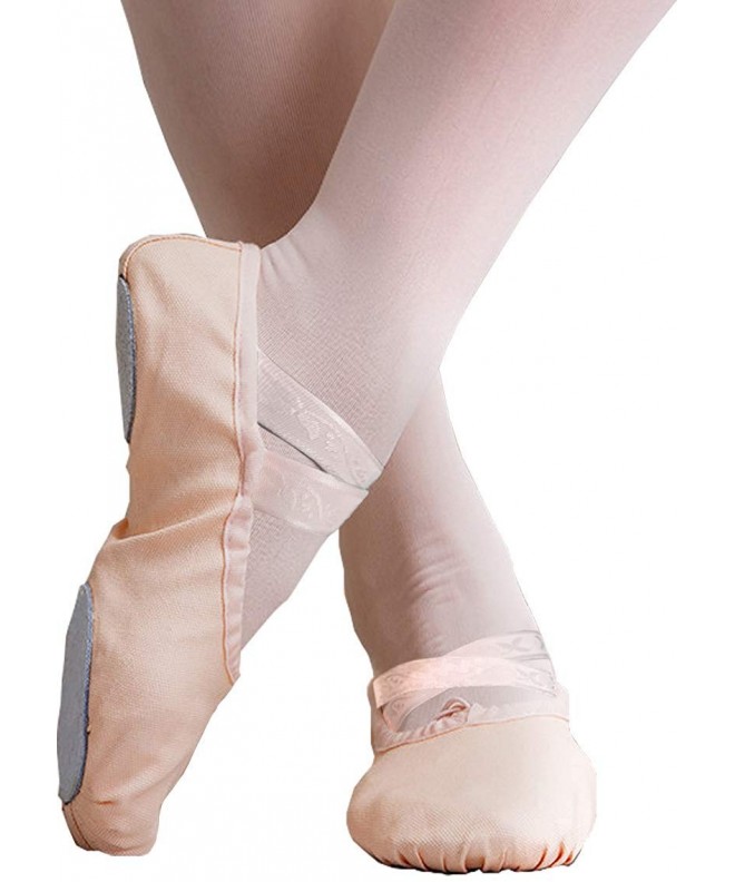 Dance Ballet Shoes/Yoga Dance Shoes Girls/Women's Canvas Professional Stretch Split Sole - Ballet Pink - CW18IHUZ6NQ $19.93