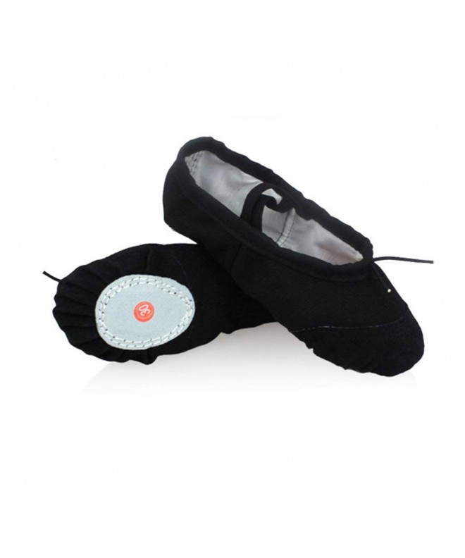 Dance Ballet Slippers Material Apricot - Black - CF18I3Y2HRH $18.23
