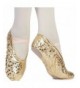 Dance Girl's Spot Pu Ballet Dancing Yoga Practise Shoes - Gold - CD11KYBPTA7 $17.42