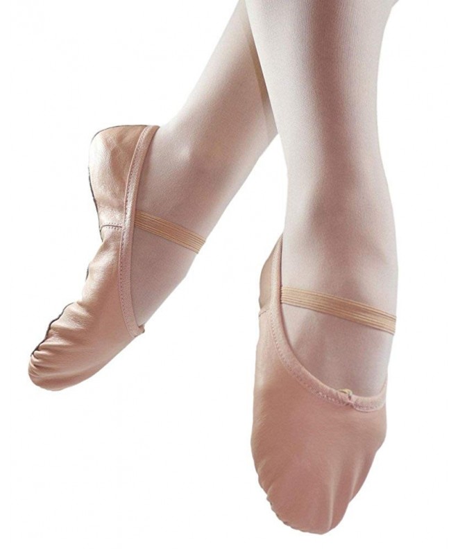 Dance Child Full Sole Leather Ballet Slipper - Pink - C8128KEDFTH $27.30