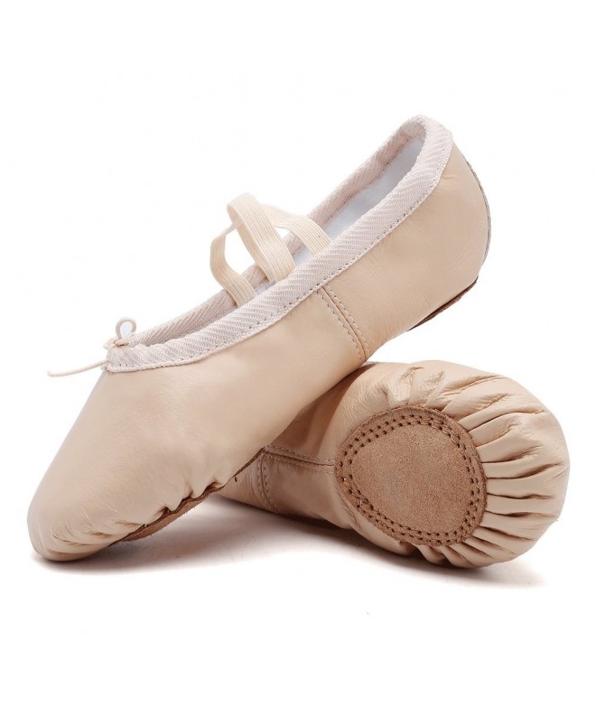 Dance Ballet Slippers Leather Dance Shoes Yoga Gymnastics Flats(Toddler/Little Kid/Big Kid)-VTW02-N.Skin-25 - CR18EQK9UIX $29.54