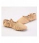 Dance Girls Canvas Split-Sole Ballet Slippers Practice Dancing Yoga Flat Shoes(12 - Light Tan) - CH17YYZSO7K $23.36