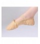 Dance Girls Canvas Split-Sole Ballet Slippers Practice Dancing Yoga Flat Shoes(12 - Light Tan) - CH17YYZSO7K $23.36