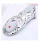 Dance Girls Dotted Leather Ballet Belly Slippers Dance Shoes Split-Sole Gymnastics Yoga Shoes(12 - Silver) - CG12N18N3XG $22.34