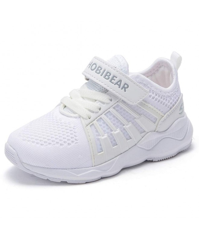 Running Kids Breathable Knit Sneakers Lightweight Mesh Athletic Running Shoes - White - CL189IZYXLX $40.19