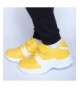 Running Kids Sport Running Sneakers School Walking Lightweight Velcro Casual Kids Shoes for Girls Boys - Yellow/White - CQ18I...