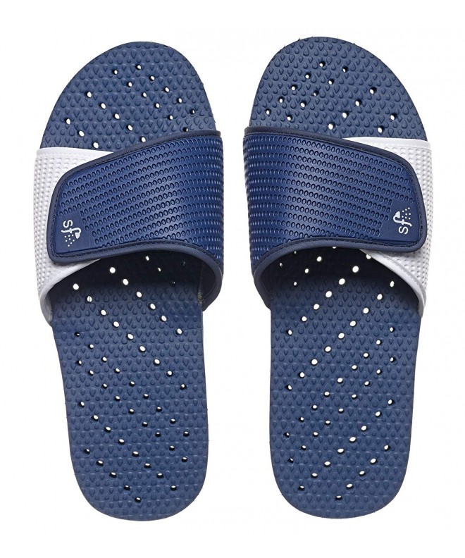 Water Shoes Antimicrobial Shower Water Sandals - Navy/White - C41809KTZYR $52.56