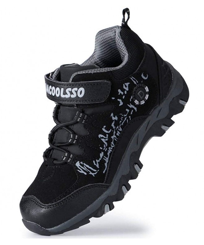 Trail Running Kids Waterproof Outdoor Hiking Athletic Sneakers Running Shoes - Black/Gray(fabric) - C318GGXGCZN $45.34