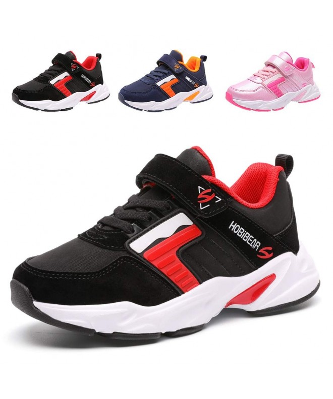 Trail Running Kids Sneakers Girls Running Shoes Boys Lightweight Athletic Sport Shoes Tennis Gym - Black - C418H67GS6S $41.15