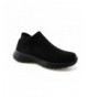 Trail Running Kids Walking Shoes Boys Girls Breathable Slip On Knit Sock Sneakers - Black/Black - CB18IHA8KKK $31.81