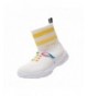 Walking Kid Walking Sport Shoes Fly Knitted Socks Comfortable Lightweight Breathable Sneakers Boys Girls - White/Yellow - CG1...