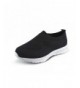 Walking Kids Lightweight Knit Shoes Boys Girls Slip On Walking Sneakers - Black - CJ18GGT82XG $30.77