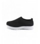 Walking Kids Lightweight Knit Shoes Boys Girls Slip On Walking Sneakers - Black - CJ18GGT82XG $30.77