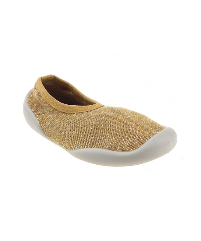 Walking Little Kid Cotton Anti Slip Soft Slip on Floor Socks Shoes - Yellow - CX18HYCYXHN $21.47