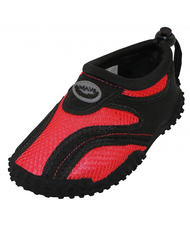 Water Shoes Toddler's Quick Dry Slip-On Mesh Drawstring Non-Slip Water Shoe (Toddler) - Black/Red - C818C77SA9K $31.83