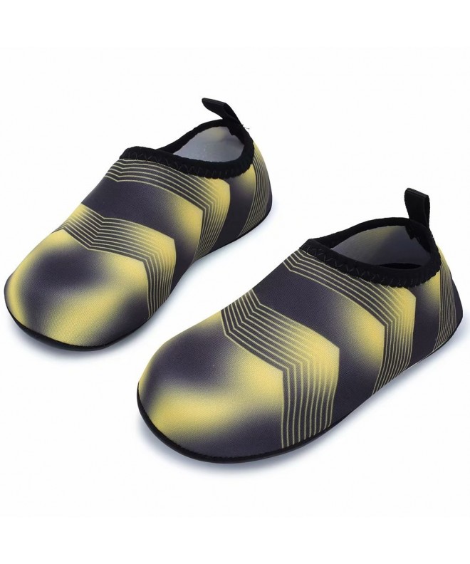 Water Shoes Kids Water Shoes Quick Dry Barefoot Sock Aqua Shoes for Beach Swim Pool Dance - Yellow/Black - CW18C6ZE9SD $19.59