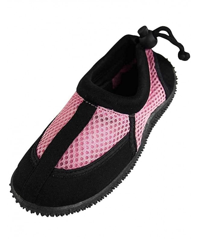 Water Shoes Kid's Flat Adjustable Heel Aqua Sock - Pink-black - C611AQYT1OR $33.27