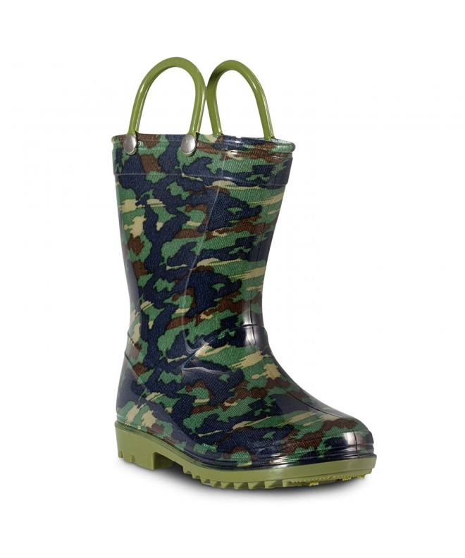 Boots Children's Rain Boots Handles - Little Kids & Toddlers - Boys & Girls - Green (Camo) - CO18C9WUE3Z $34.72