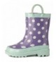 Boots Toddler Kids Rain Boots Rubber Cute Printed with Easy-On Handles Red - Purple Dots - C7189UECG3W $39.38