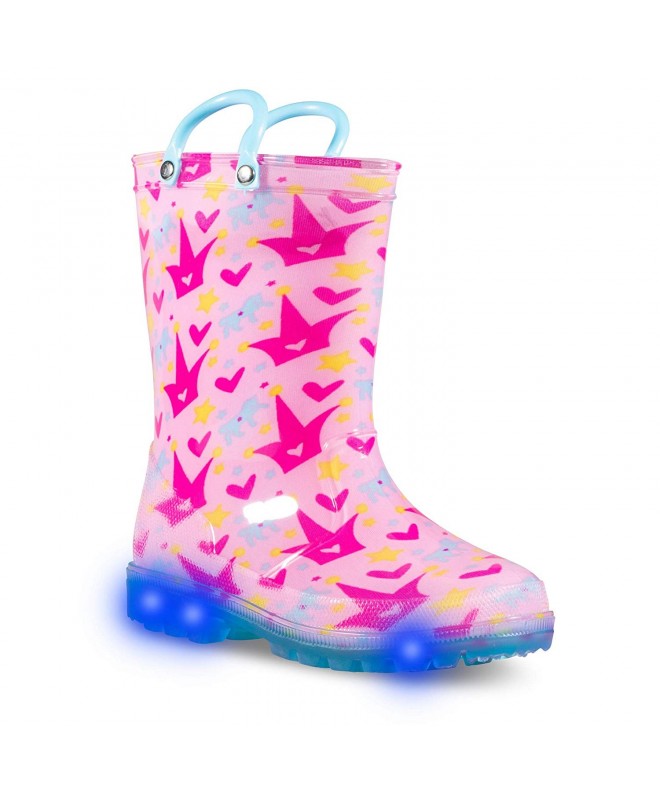 Boots Children's Light Up Rain Boots for Little Kids & Toddlers - Boys & Girls - Pink (Princess) - CR18K0AKD4D $40.95