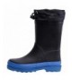 Boots Kids Waterproof Rubber Rain Boots Girls - Boys & Toddlers Fun Prints & Handles - Black/Blue/Solid - CC18HWKCWM6 $41.78