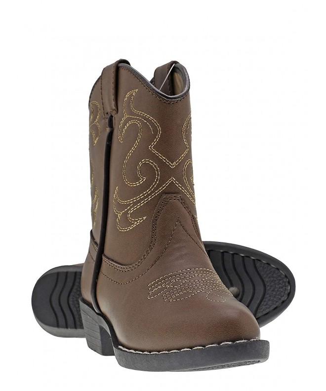 Boots Kids Lil Cowboy Pointed Toe Classic Western Rodeo Boots (Toddler/Little Kid) - Brown - CF18232HSS0 $78.37