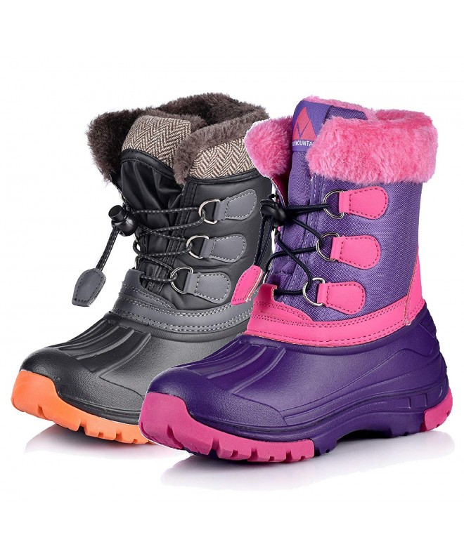 Boots Boy's and Girl's Waterproof Winter Snow Boots - Nfwba03 - Purplefuchsia - CY18EWA2KY3 $52.34