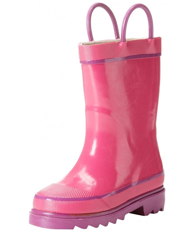 Boots Kids Unisex Solid Waterproof Rain Boot - Pink - CI11FX1AY4T $44.65