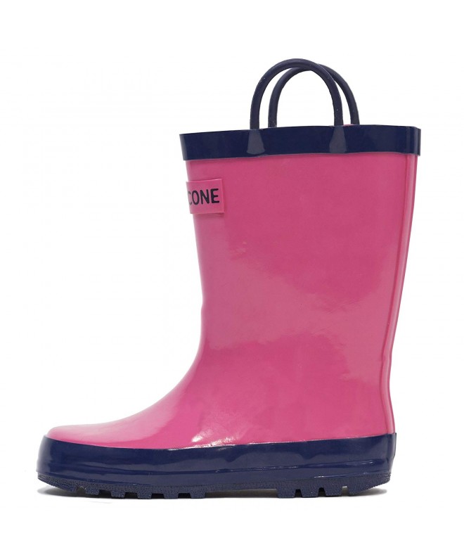 Boots Rain Boots with Easy-On Handles for Toddlers and Kids - Bubblegum Pink - C6185U45GTE $35.15