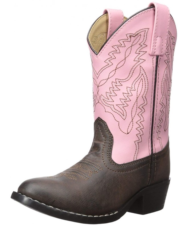 Boots Mountain Childrens Monterey Western Cowboy Boots - Brown/Pink - CO1294ZZIFF $78.55