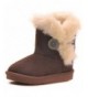Boots Girls Boys Warm Winter Flat Shoes Bailey Button Snow Boots(Toddler/Little Kid) - Coffee - C01294EQRBF $26.81