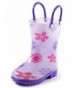 Boots Toddler and Kids Rain Boots with Easy On Handles - Boys and Girls Colors and Designs - Flower Shapes - CP1858ANDOO $37.77