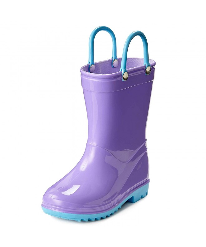 Boots Toddler Waterproof Handles - Lavender With Turquoise Trimming - CF18DHXTZIL $39.26