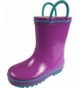 Boots Waterproof Rubber Rain Boots for Girls & Boys - Toddlers & Big Kids - Solid & Printed Rainboots - Purple/Teal - CY182WN...