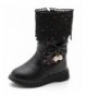 Boots Girl's Waterproof Lace Bowknot Side Zipper Fur Winter Boots (Toddler/Little Kid/Big Kid) - Black(update) - C318HCXA203 ...