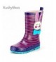 Boots Girls Fun Printed Rubber Rain Boots with Easy-On Handles - Purple - CQ12O6Q5JYL $36.43
