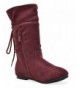 Boots Girl's Faux Fur Lined Knee High Winter Riding Boots(Toddler/Little Kid/Big Kid) - Burgundy-lace - CP1842YWANT $42.48