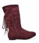 Boots Girl's Faux Fur Lined Knee High Winter Riding Boots(Toddler/Little Kid/Big Kid) - Burgundy-lace - CP1842YWANT $42.48