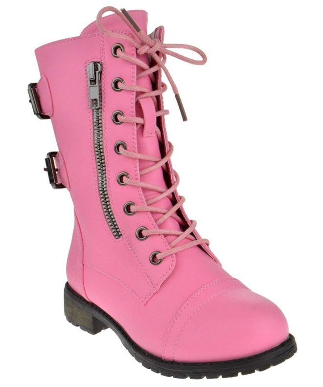 Boots Combat Zipper Toddler - Pink - CD12M3UHCIT $56.74