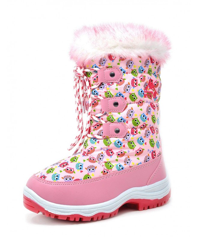 Boots Toddler/Little Kid/Big Kid Nordic Knee High Winter Snow Boots - Pink Owl - CV1848LL84H $45.12