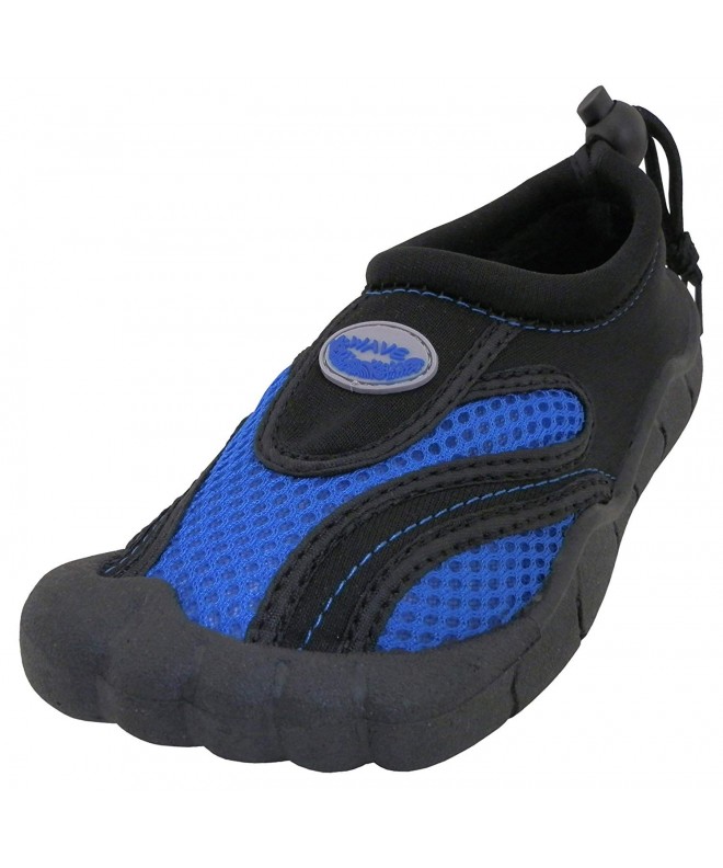 Water Shoes Kids' Quick Dry Mesh Slip-On Drawstring Non-Slip Toe Water Shoe (Little Kid/Big Kid) - Black/Royal - C218C9EQ93R ...