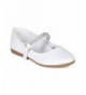 Boots Girls Patent Leatherette Round Toe Rhinestone Mary Jane Ballerina Flat White - CX11TXTOG8X $45.69
