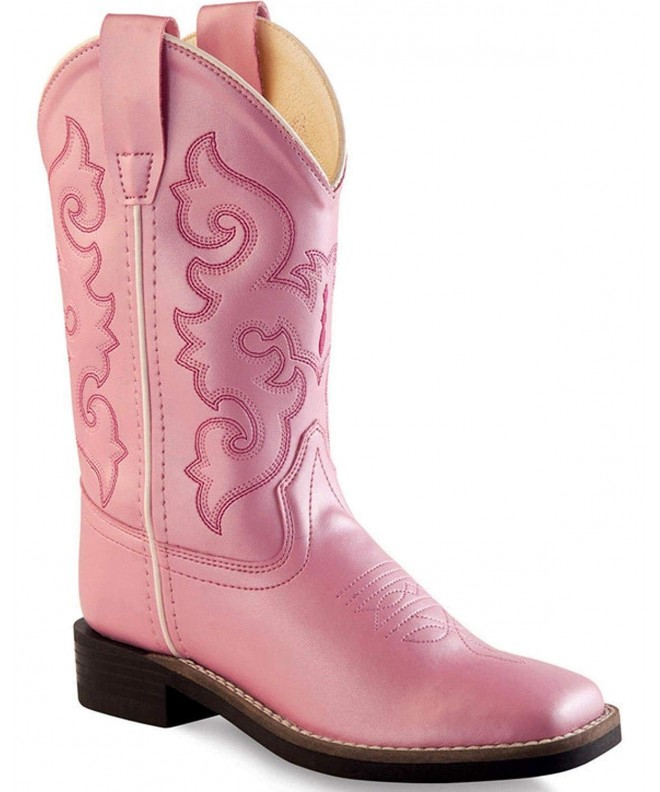 Boots Girls' Western Boot Square Toe - Vb9120 - Pink - CD128Z0MBAT $78.90