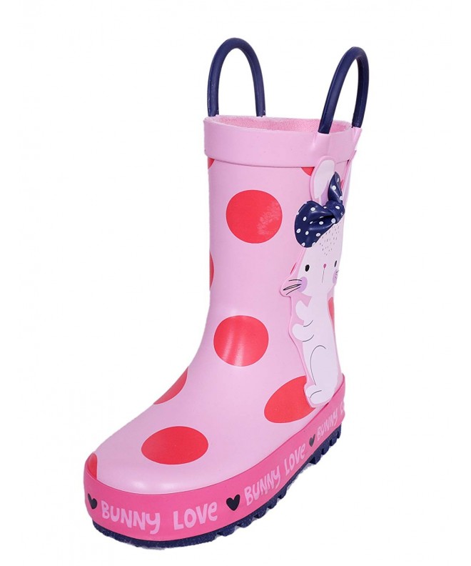 Boots Children's Rain Boots Natural Rubber - Rabbit-pink - CI1800LUUI5 $37.03