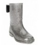 Boots Girls Glitter Rubber Rain Boots 100% Waterproof with Bow - Silver - C918INEDEDK $43.23