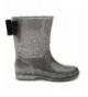 Boots Girls Glitter Rubber Rain Boots 100% Waterproof with Bow - Silver - C918INEDEDK $43.23